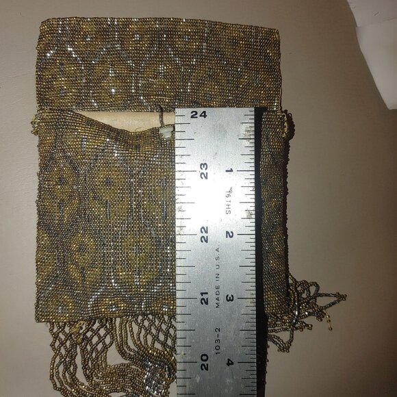 Vintage Beaded Purse Clutch Tassels Snap Closure  Intricate Beadwork - Picture 3 of 10